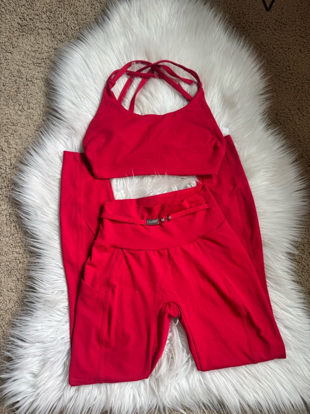 Red Active Leggings by